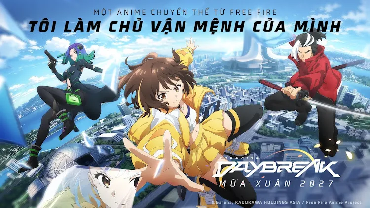 Anime Free Fire Daybreak chính thức ra mắt mùa xuân 2027