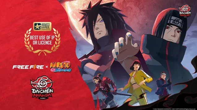 Free Fire x Naruto Shippuden thắng giải lớn tại Pocket Gamer Mobile Games Awards 2026