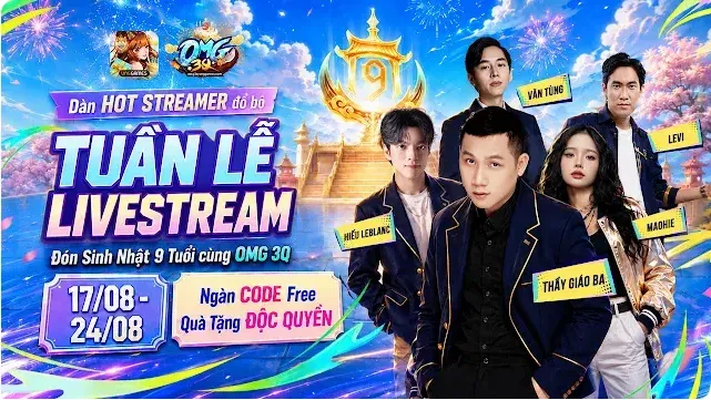 Tam Quốc OMG 3Q đón sinh nhật 9 tuổi cùng Chị Ca Nô, Thầy Giáo Ba và dàn KOL đình đám